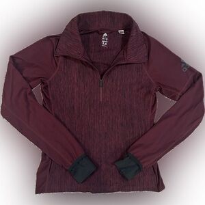 Adidas MaroonQuarter-Zip Top